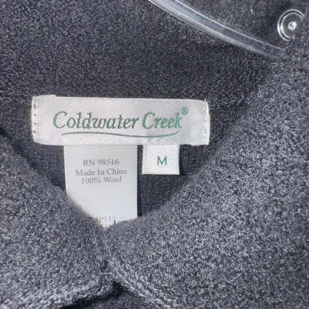 Women's Coldwater Creek Black 100% Wool Buttoned Sweater Abstract Size Medium - Picture 3 of 10